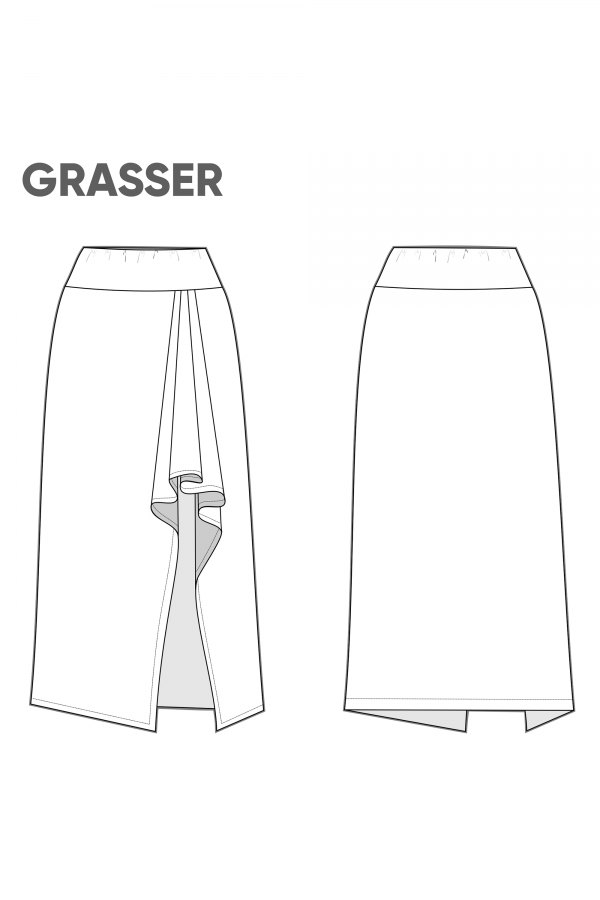 Юбка, выкройка №896 — выкройка бренда Grasser, технический рисунок