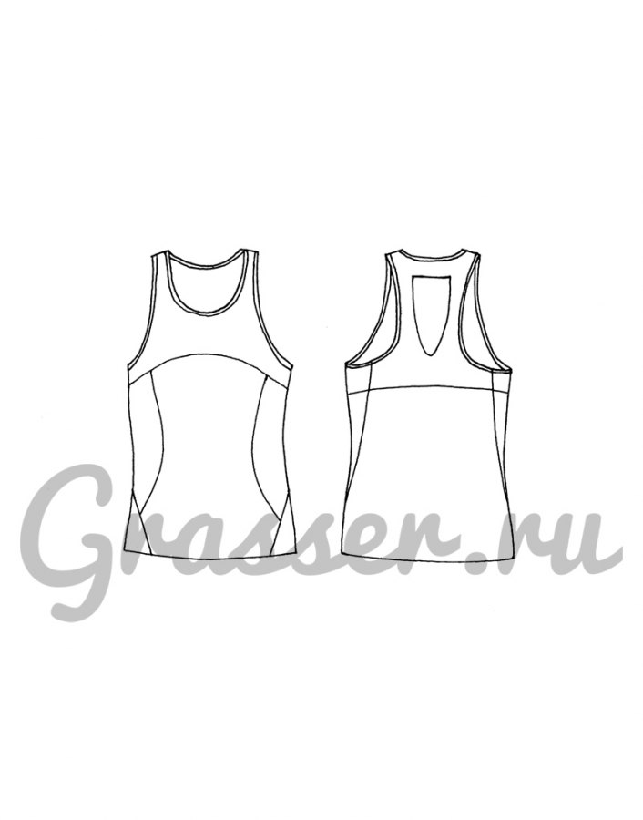 Топ, выкройка №469 — выкройка бренда Grasser, технический рисунок