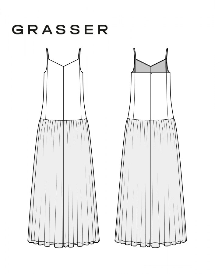 Платье, выкройка №1139 — выкройка бренда Grasser, технический рисунок