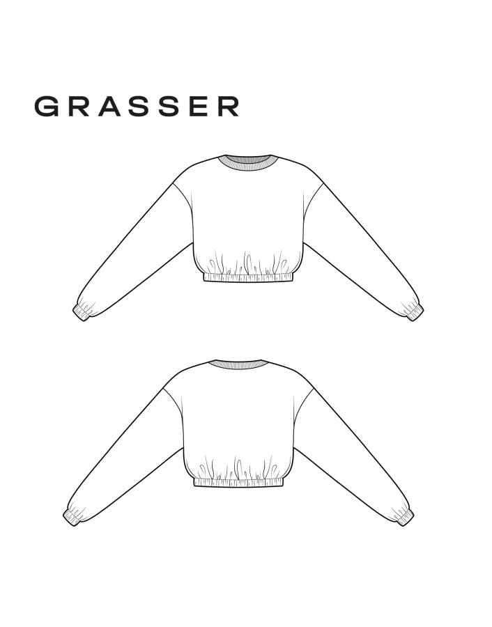 Свитшот, выкройка №1009 — выкройка бренда Grasser, технический рисунок