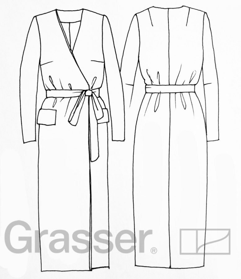 Платье, выкройка №229 — выкройка бренда Grasser, технический рисунок