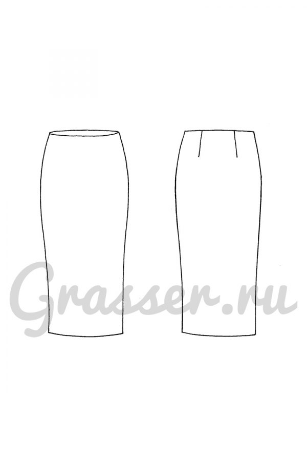 Юбка, выкройка №676 — выкройка бренда Grasser, технический рисунок