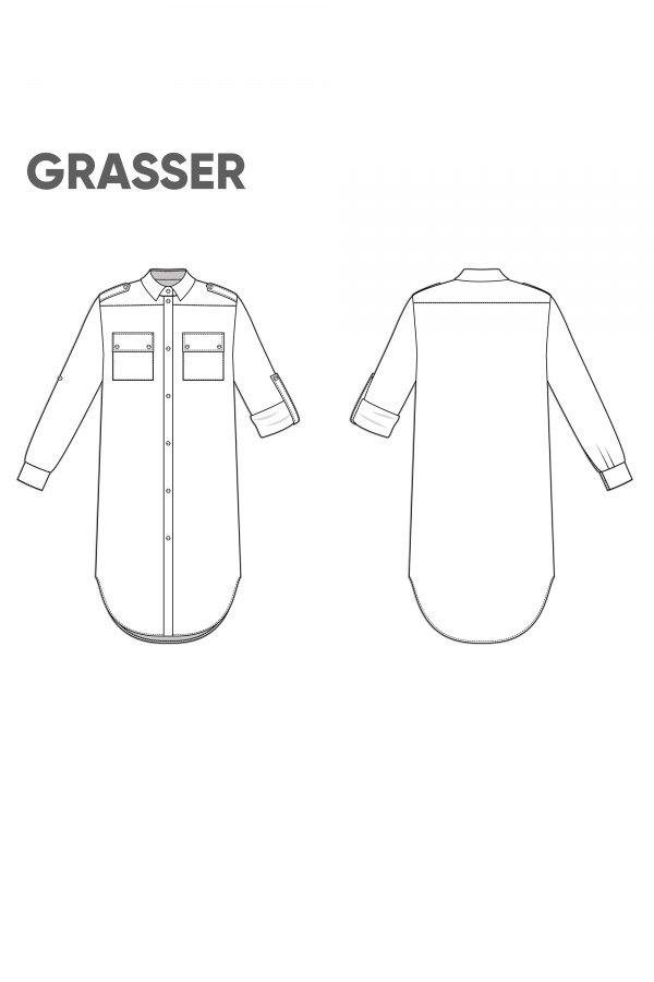 Платье, выкройка №97 — выкройка бренда Grasser, технический рисунок