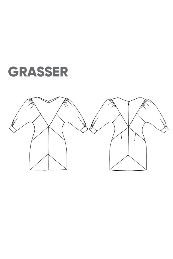 Платье, выкройка №758 — выкройка бренда Grasser, технический рисунок