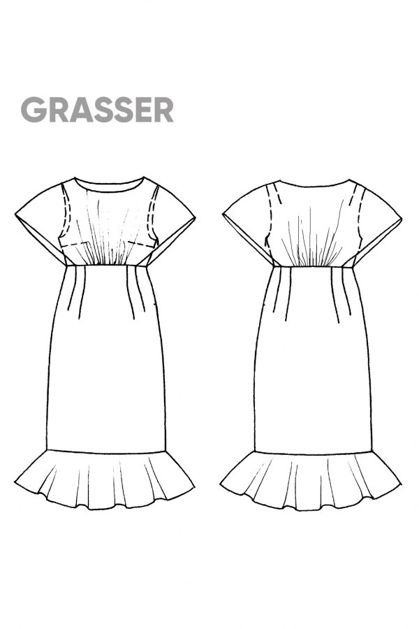 Платье, выкройка №766 — выкройка бренда Grasser, технический рисунок