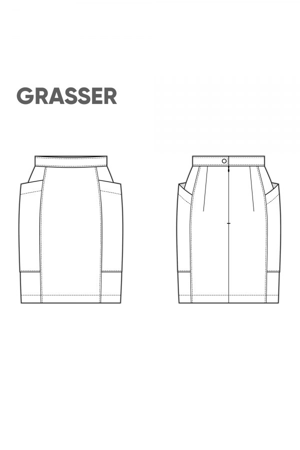 Юбка, выкройка №920 — выкройка бренда Grasser, технический рисунок