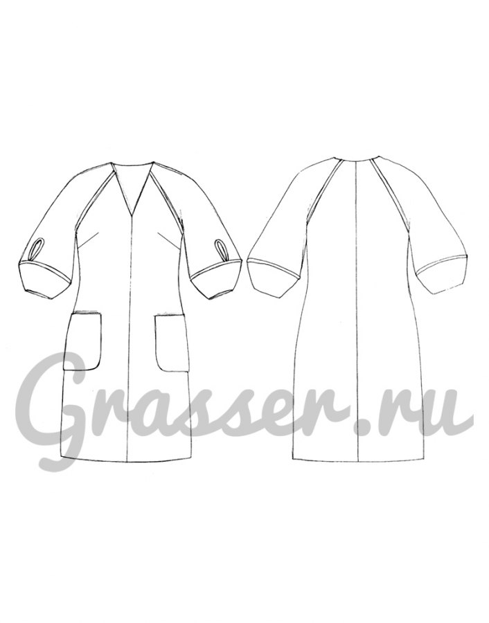 Платье, выкройка №593 — выкройка бренда Grasser, технический рисунок