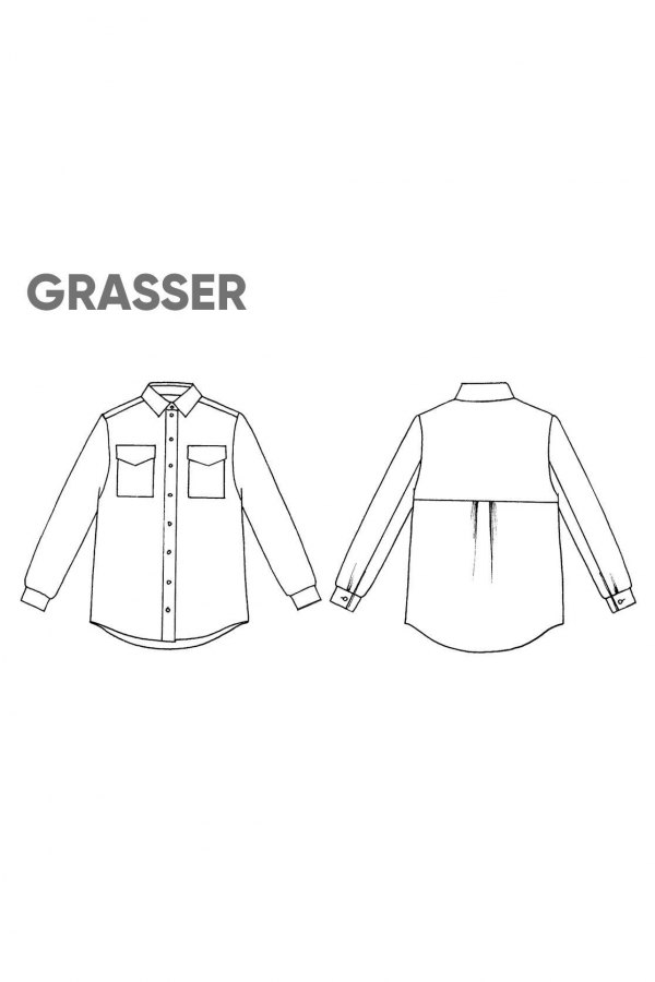 Рубашка, выкройка №755 — выкройка бренда Grasser, технический рисунок