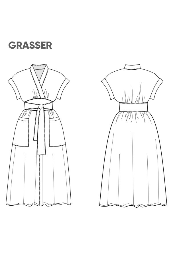 Платье, выкройка №851 — выкройка бренда Grasser, технический рисунок