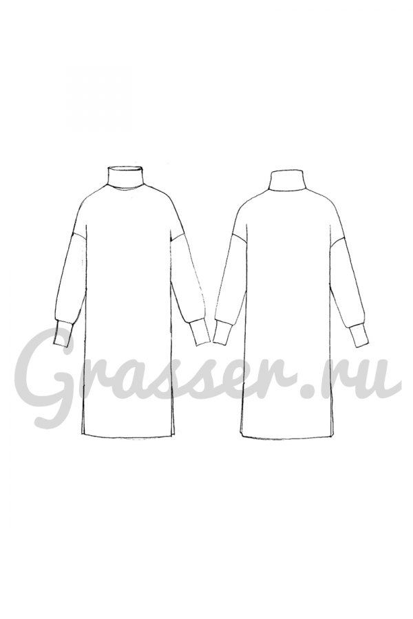 Платье, выкройка №712 — выкройка бренда Grasser, технический рисунок