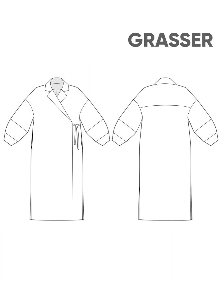 Пальто, выкройка №869 — выкройка бренда Grasser, технический рисунок