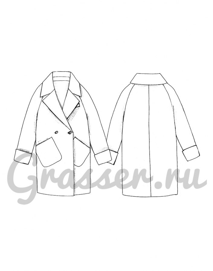 Пальто, выкройка №440 — выкройка бренда Grasser, технический рисунок