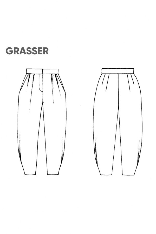 Брюки, выкройка №743 — выкройка бренда Grasser, технический рисунок