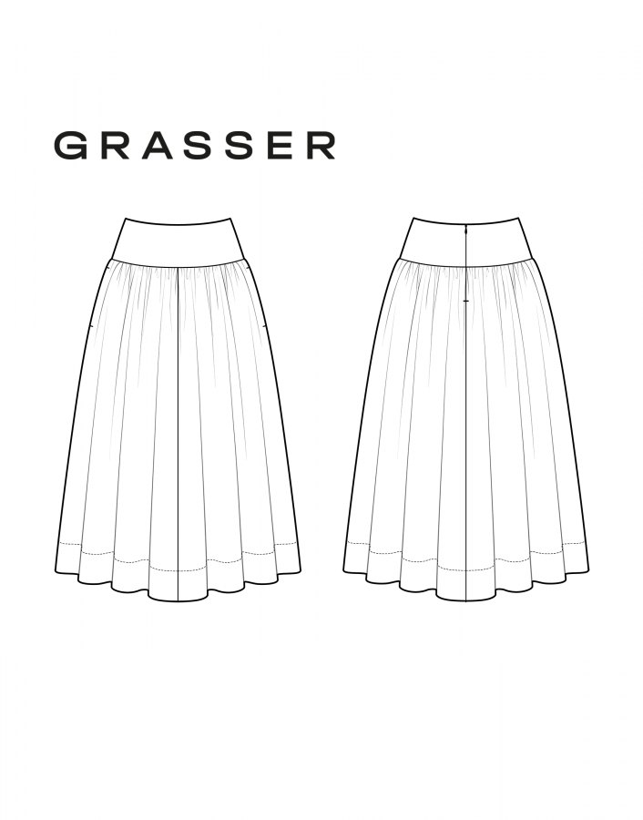 Юбка, выкройка №1134 — выкройка бренда Grasser, технический рисунок