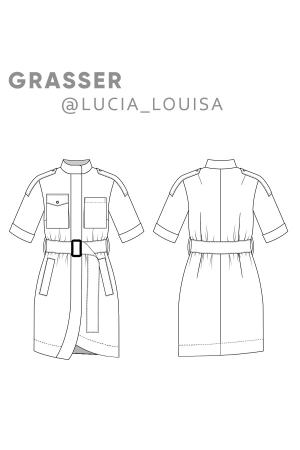 Выкройка платья Люсия — выкройка бренда Grasser, технический рисунок