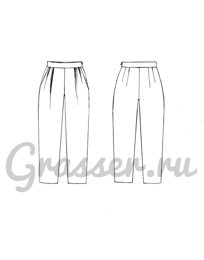 Брюки, выкройка №539 — выкройка бренда Grasser, технический рисунок