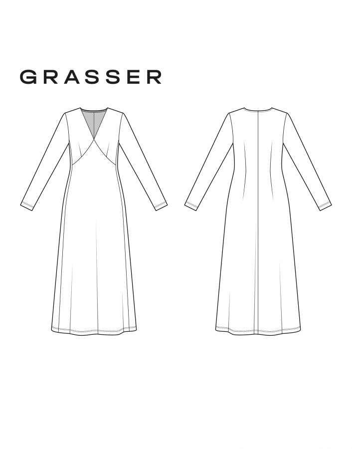 Платье, выкройка №1057 — выкройка бренда Grasser, технический рисунок