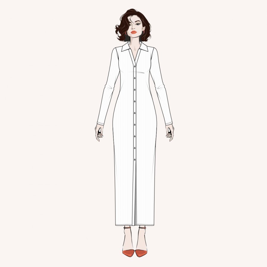 Платье Таллита — выкройка бренда Lekamarket, технический рисунок