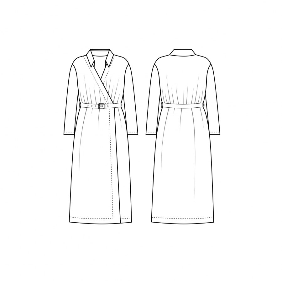 Платье Бритни — выкройка бренда Lekamarket, технический рисунок