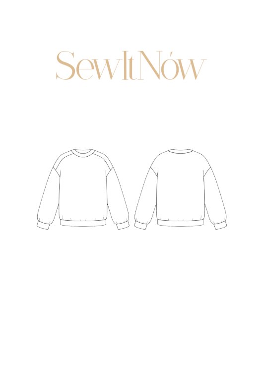Свитшот Рокси — выкройка бренда SewItNow, технический рисунок