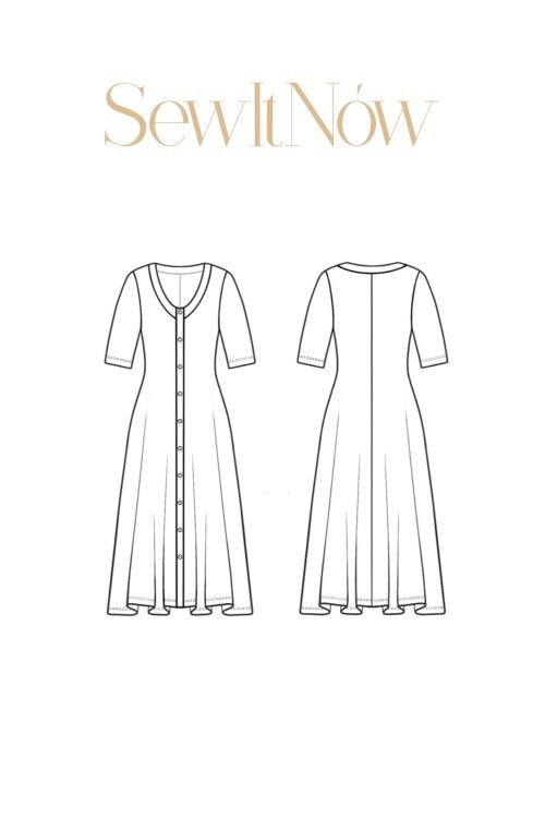 Платье Мия — выкройка бренда SewItNow, технический рисунок