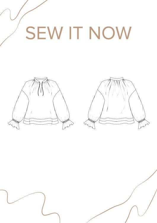 Блуза Вивиан — выкройка бренда SewItNow, технический рисунок