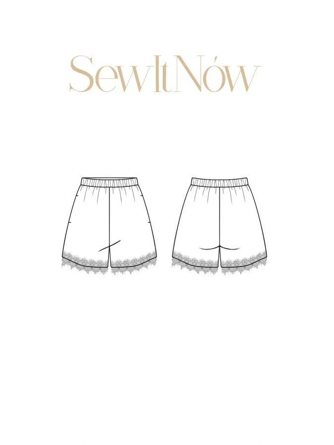 Шорты Нэли — выкройка бренда SewItNow, технический рисунок