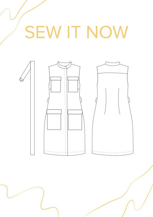 Платье Занзибар — выкройка бренда SewItNow, технический рисунок