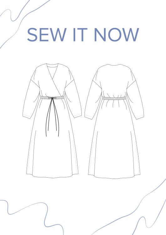 Платье Дубай — выкройка бренда SewItNow, технический рисунок
