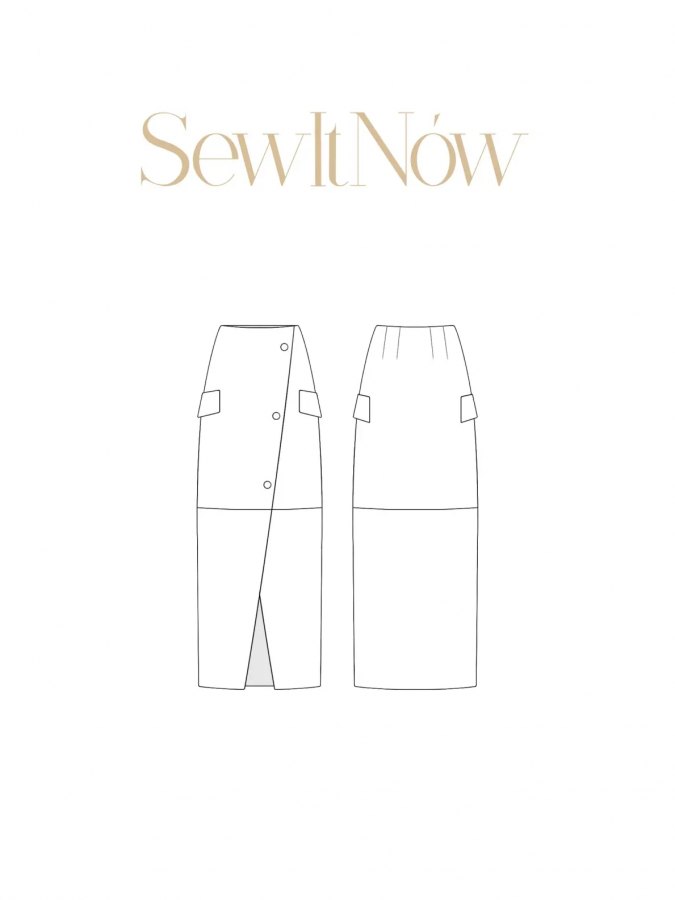 Юбка Истри — выкройка бренда SewItNow, технический рисунок