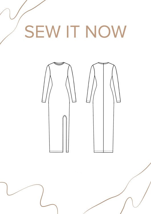 Платье Джолит — выкройка бренда SewItNow, технический рисунок