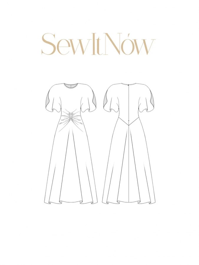 Платье Вилия — выкройка бренда SewItNow, технический рисунок