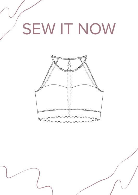 Холтер Эшли (70A) — выкройка бренда SewItNow, технический рисунок