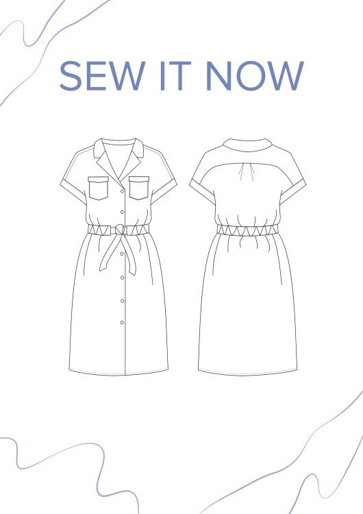 Платье Гавана — выкройка бренда SewItNow, технический рисунок