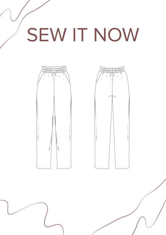 Брюки Палмер — выкройка бренда SewItNow, технический рисунок