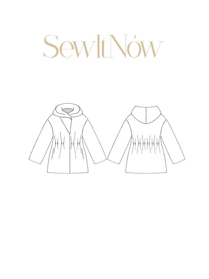 Шуба Мэрин — выкройка бренда SewItNow, технический рисунок