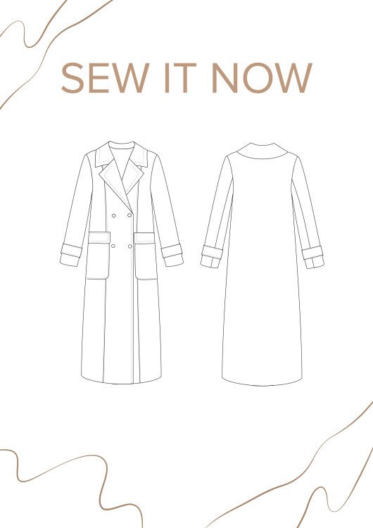 Пальто Бруклин — выкройка бренда SewItNow, технический рисунок