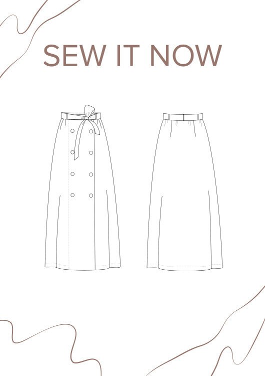 Юбка Альби — выкройка бренда SewItNow, технический рисунок