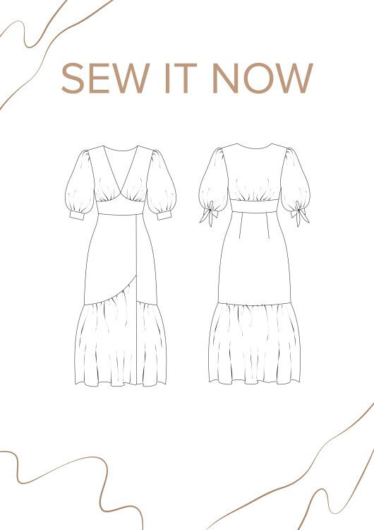 Платье Келли — выкройка бренда SewItNow, технический рисунок