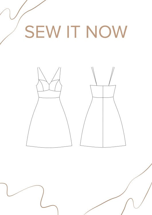 Платье Риз — выкройка бренда SewItNow, технический рисунок