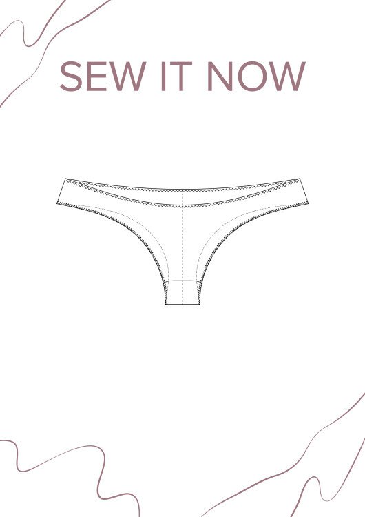 Трусы Риана (40) — выкройка бренда SewItNow, технический рисунок