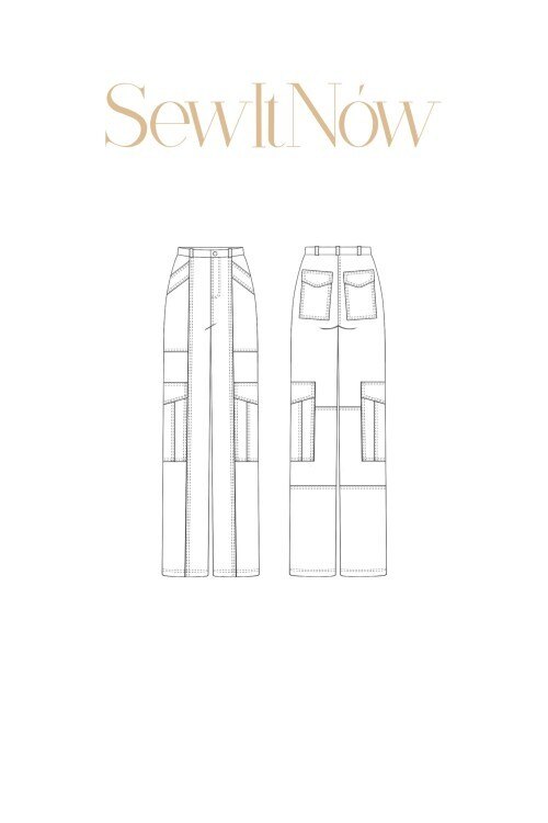 Джинсы Ривер — выкройка бренда SewItNow, технический рисунок