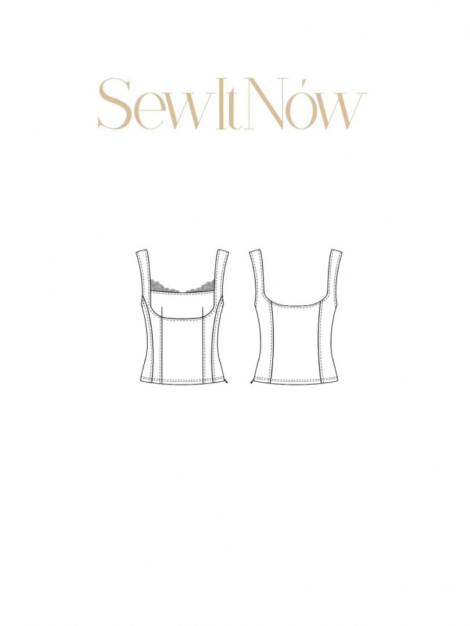 Топ Жоли — выкройка бренда SewItNow, технический рисунок