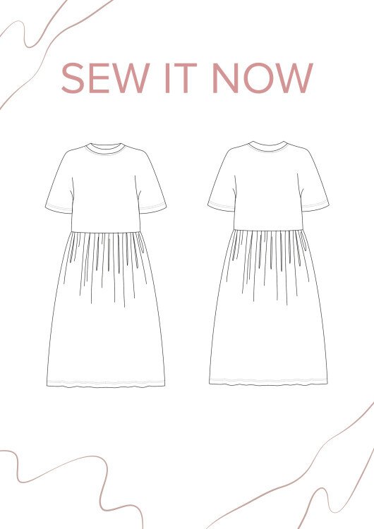 Платье Дженнер — выкройка бренда SewItNow, технический рисунок