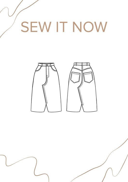 Юбка Перри — выкройка бренда SewItNow, технический рисунок