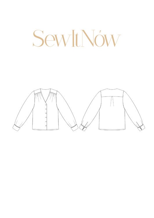 Блуза Палм — выкройка бренда SewItNow, технический рисунок