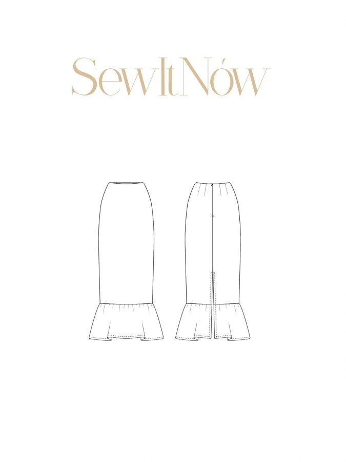 Юбка Авиш — выкройка бренда SewItNow, технический рисунок