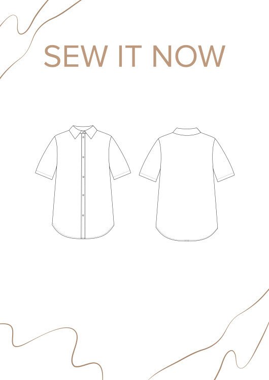 Рубашка Мерри — выкройка бренда SewItNow, технический рисунок