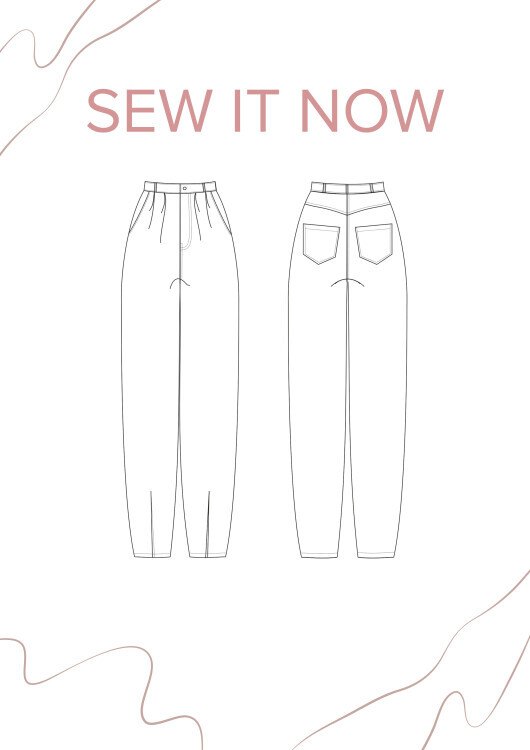 Джинсы Даллас — выкройка бренда SewItNow, технический рисунок