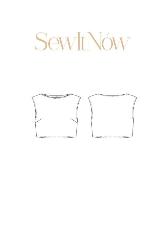 Топ Ютли — выкройка бренда SewItNow, технический рисунок